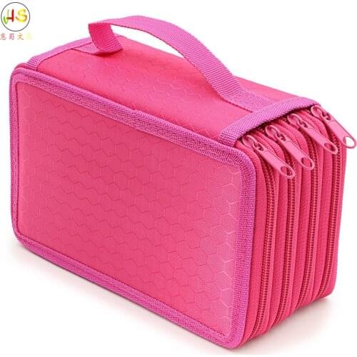 Professional Coloring Four-layer Pencil Bag Square Sketch Color Pencil Case 72 Holes Pencil Pouch