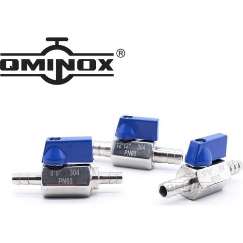 7 8 10 12 mm Hose Barb to Hose Barb 2 way Mini Ball Valve With Metal Handle Sanitary Stainless Steel SS 304 For Homebrew Beer