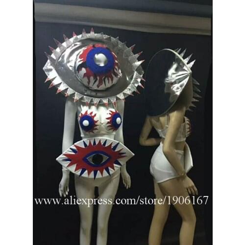 Modern female song party dance catwalk show gogo stage adult planet alien bikini performance costume