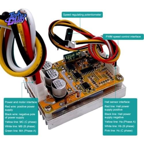 5-36V 350W BLDC Three-Phase DC Brushless Controller Sensorless Brushless Motor Driver Without Hall Motor Dropship