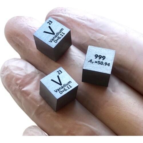 10mm V≥99.9% Vanadium V Cube Periodic Table Of Elements Cube Hand Made Science Educational DIY Crafts Display