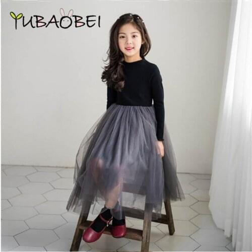 Spring Fall Baby Girls Party Frocks 2019 Elegant Girl Princess Tulle Evening Dress For Birthday Party Teens Kids Clothes 4-14T