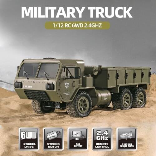 Fayee 1/12 RC Military Truck 2.4G 6WD 20km/h Remote Control U.S. Army Military Truck RTR Model Outdoor Vehicle Gift For Toys Kid