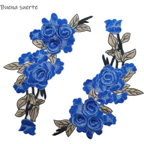 3 Colors 3D Rose Flowers Embroidered Patches for Clothing Sew on Applique DIY Applique for Jeans Bag Clothes Accessories Badges