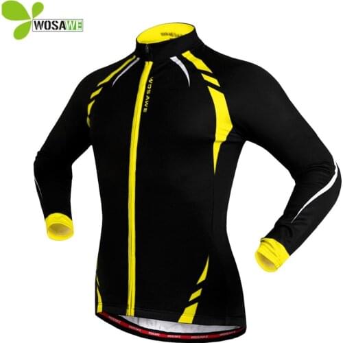 WOSAWE Thermal Fleece Long Sleeve Running Jackets Men Winter Jogging Clothing Windproof Cycling Jerseys Outdoor Sports Coat