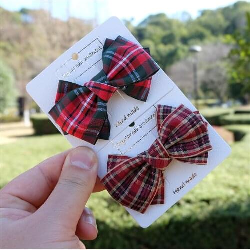 Classic Plaid Bows Girls Hair Clip Butterfly Hairpin For Kids Women Barrettes Students' Hair Accessories Fashion Headwear New