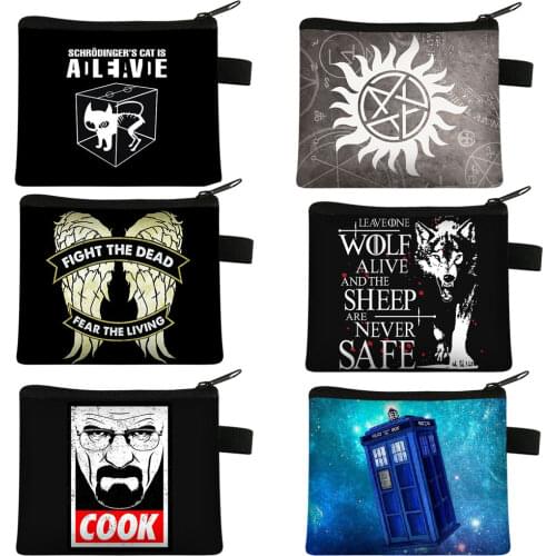 Doctor Who Schrodingers Cat Coin Purse Women Men Wallet Teenager Boys Girls Money Coin Bag Kids Purse Small Handbag Gift