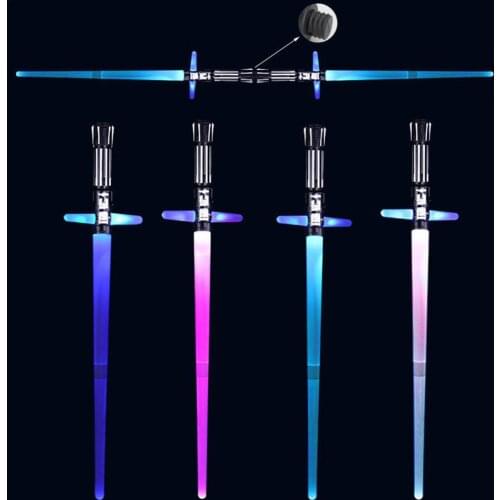 1PC Shining Cross Lightsaber Sword Stick Force Heavy Dueling Led Lightsaber With Foc Lock Up Metal Hilt Blaster Sound Lightsaber