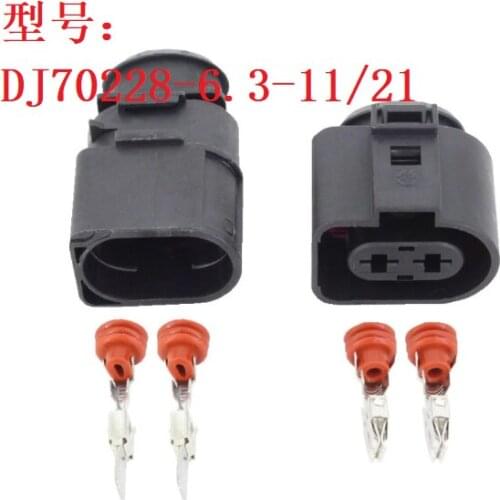 100 sets 2 Pin Auto Sealed Fuel Injection Connector Waterproof Female For VW Toyota Honda Hyundai Elantra DJ70228-6.3-11/21