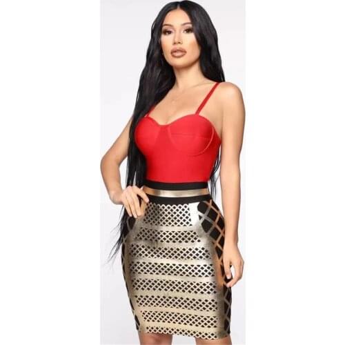 2020 Autumn New Red Sexy Spaghetti Straps Sleeveless Mini Bandage Dress Sexy Night Club Party Dress Vestios