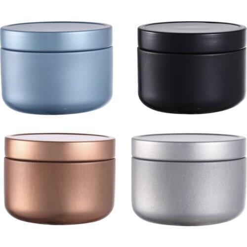 4Pcs Tea Canisters Sealed Food Containers Metal Storage DIY Candle Jars Portable Candy Pots Small Organizer Tins Jars with Lids