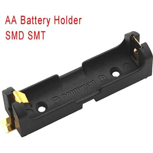 1Pcs Gold Plated AA SMT SMD 1 AA Battery Holder AA Battery Box AA Battery Case 1.5V