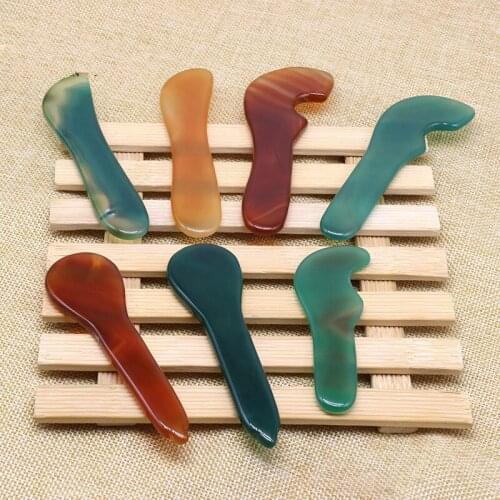 Agate jade scraping board ribs acupuncture points facial facial scraping massage dialing rod shaving