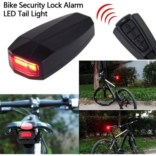 Anti-theft Bike Security Alarm 4 In 1 Waterproof Wireless Remote Control Alerter Taillights Lock Warner Bicycle lamp Accessories