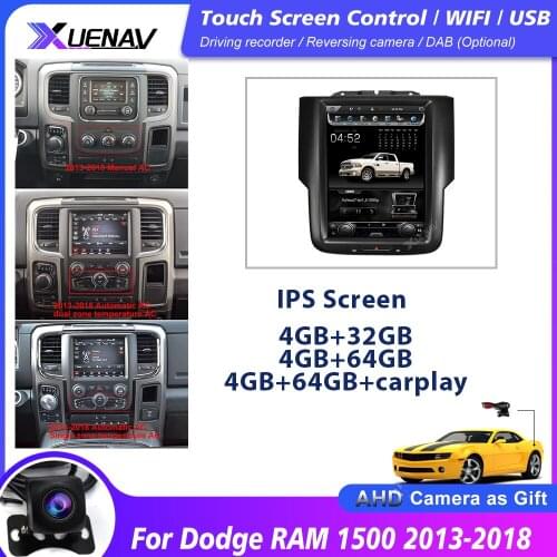 Car Autoradio player for Dodge RAM 1500 2013-2018 Car stereo tesla style autoradio multimedia GPS radio player head unit