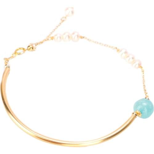 Beadsnice Adjustable Bracelet with Freshwater Pearl Modern 14k Gold Filled Jewelry Beaded Charm ID 41054