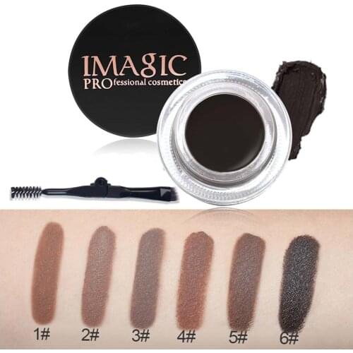 IMAGIC Brand Eyebrow Enhancers Long Lasting Pigments Waterproof Eyebrow Dye Gel with Brush Black Brown Eye Brow Tint #260533