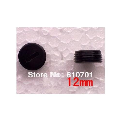 20Pcs Carbon Brush Holder Back Cap Black OD 12mm Thread Slotted Plastic External Screw Thread Electric Tools Used in Most Motors