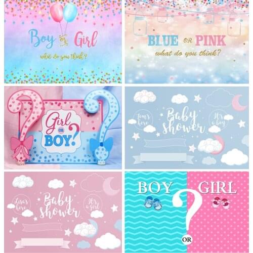 ZHISUXI Baby Shower Photography Backdrop Boy Or Girl Gender Reveal Party Background Red Or Blue Decor Studio Props 210519-a3
