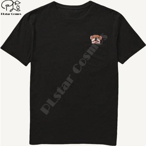German Shepherd In Pocket T Shirt Dog Lovers Black Cotton Men Made in USA Cartoon t shirt men Unisex New Fashion tshirt style-8