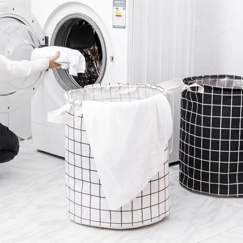 Cotton linen dirty clothes basket foldable storage bucket waterproof dirty clothes toy storage basket dirty clothes basket
