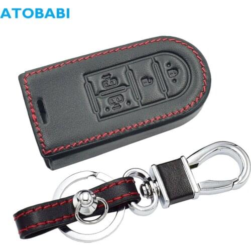 Leather Car Key Case For Toyota Daihatsu Tanto LA600S LA610S LA150S Move Custom Moovecanvas LA800S 4 Button Remote Control Cover