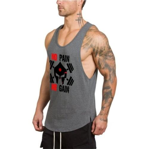 Brand clothing Bodybuilding GYMS Fitness Men Tank Top workout NO PAIN NO GAIN print Vest Stringer sportswear Undershirt