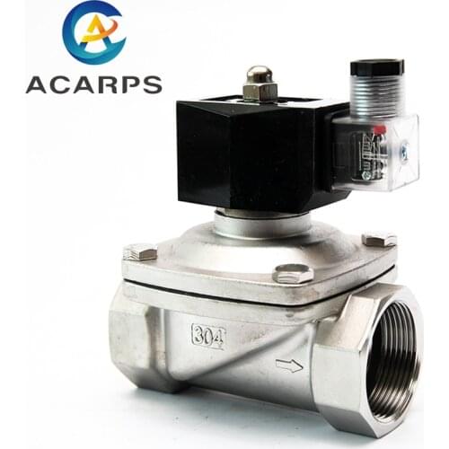1-1/2" Stainless Steel Normally Closed Solenoid Valve IP65 Pipe Control Switch Valve Water Valve 220V 110V 24V 12V