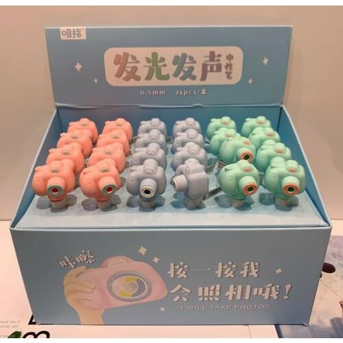 New Voice Camara Design Kids Gel Pen Cartoon School Student Gel Ink Pen Office Black Writing Pen Children Study Pen 24pc/lot