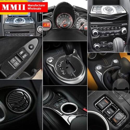 For Nissan 370Z Z34 2009-up Speedometer Dashboard Console Trim Real Carbon Fiber Styling Accessories 370Z Cover Sticker Kit