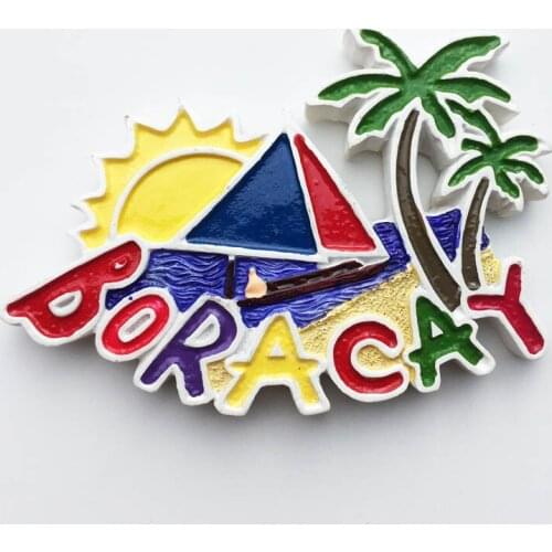 QIQIPP Philippine Boracay Tourism Souvenir Resin Painted Crafts Magnet Fridge Magnet
