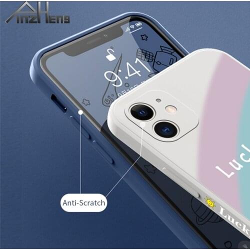 PINZHENG Rainbow Phone Case For iPhone X 11 12 Pro Max 12 Mini Soft Silicone lanyard Phone Protective Cover For 7 8 6 6S Plus