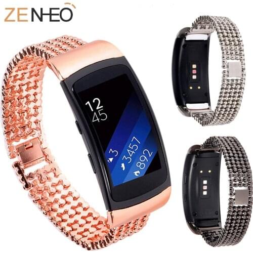 Colourful fashion Stainless steel for Samsung Gear Fit2 strap replacement bracelet for Samsung Gear Fit2 pro watch strap