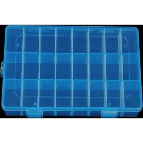 24 Compartments Detachable Transparent Storage Plastic Box For Classification for Earrings,Pill Pill Cases & Splitters TK-ing