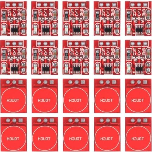 10PCS TTP223 Touch Key Switch Module Touching Button Self-Locking/No-Locking Capacitive Switches Single Channel Reconstruction