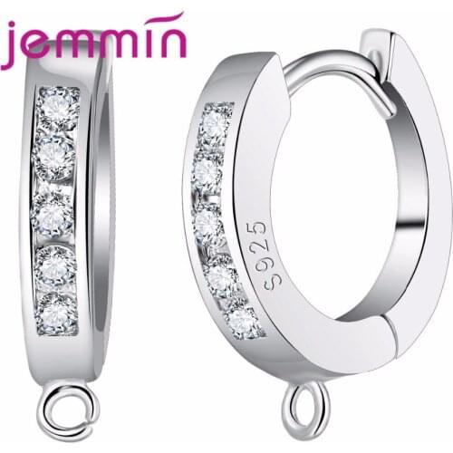 Round Shape Earrings With Micro Crystals Sterling S925 Sliver Paving Setting Bijoux For The Elegant Women Joining The Pa