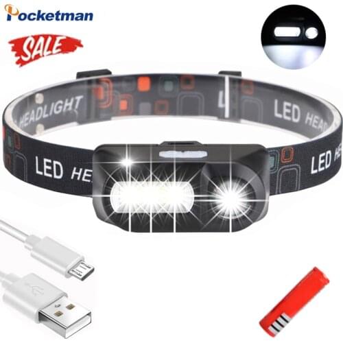 Super Bright LED Headlamp Outdoor camping XPE+COB USB Head light charging zoom headlights Waterproof flashlight by 18650 Battery