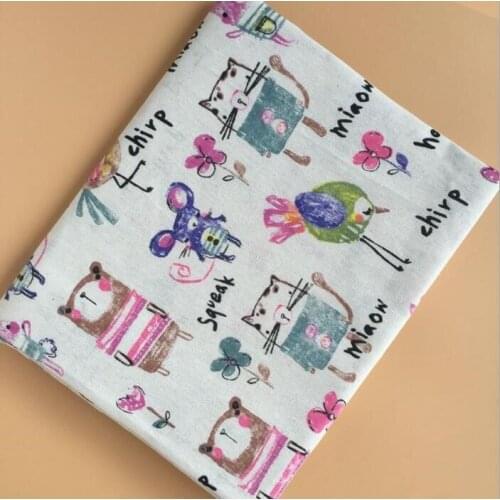Animals pattern linen cotton printed fabric for decorative cloth/luggage/curtain/sofa