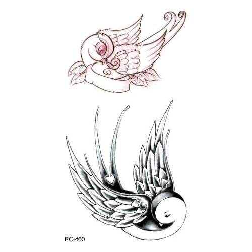 Waterproof Temporary Tattoo lovely flying bird new old school tatto stickers flash tatoo fake tattoos for girl women lady men