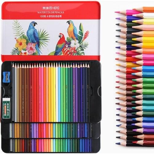 Premium Soft Core Watercolor Pencils 36 48 72 100 lapis de cor Professional Water Soluble color Pencil for Art School Supplies