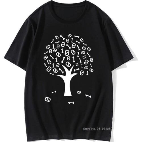 Funny Binary Tree Computer Coding Cotton Short Sleeve Computer Science Programmer Engineer T Shirts O-Neck Harajuku T-shirt