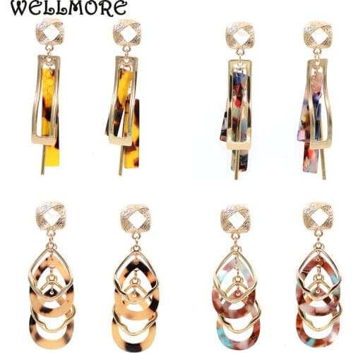 WELLMORE fashion Statement Earrings for Women Hot Sale alloy&resin Drop Dangle Earrings Wedding Jewelry wholesale dropshipping