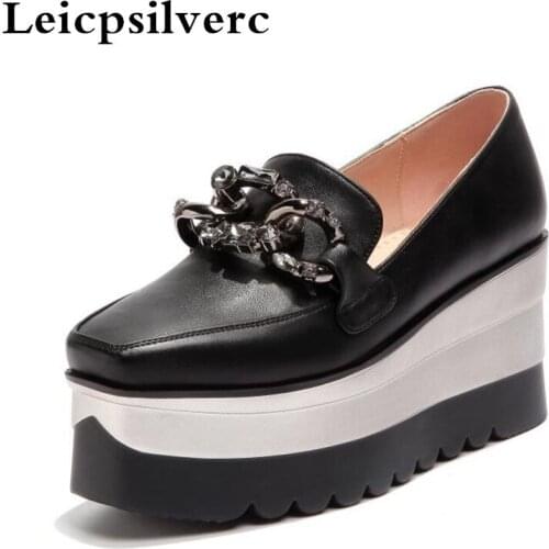 Spring and autumn season new shallow mouth leisure women shoes thick bottom slope and shoe women
