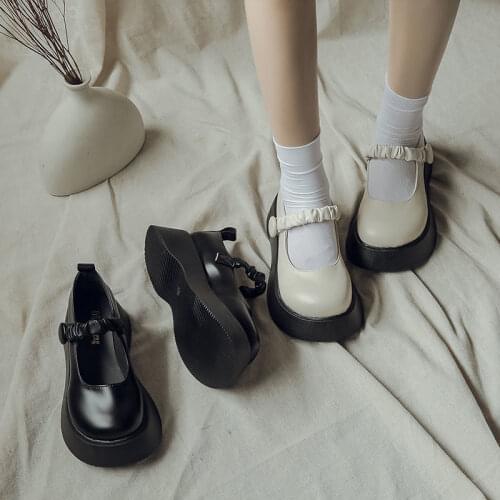 Women 2021 Autumn Models Mary Jane ShoesWomens Japanese High Heels Retro Platform Shoes Women Small Leather Shoes