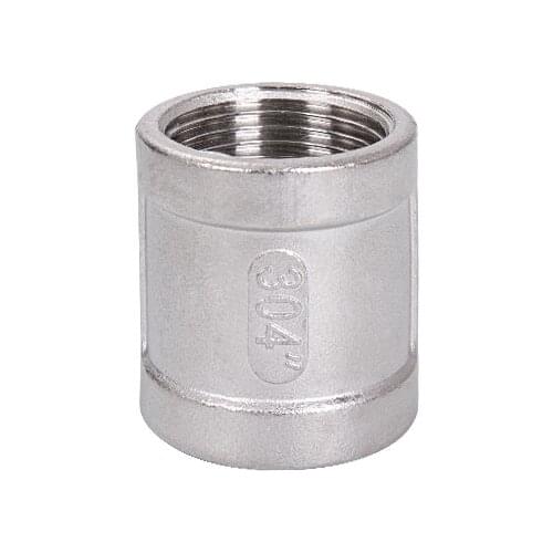 1/8" 1/4" 3/8" 1/2" 3/4" 1" 1-1/4" 1-1/2" NPT Female Thread 304 Stainless Steel Socket Pipe Fitting Connector Coupler Adapter