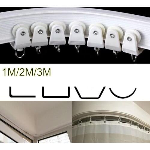 1M 2M 3Meters Flexible Curtain Track Rail Straight Windows Ceiling top/side Mounted wall Balcony Bendable Home Accessories c1
