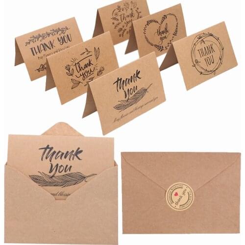 2pcs Fold Thank You Cards Greeting Cards Postcards Gifts With Envelope Small Business Supplies Invitation Card For Business10x15