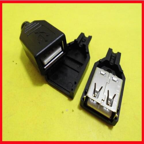 USB female plug USB plug/A female/card box type/three-piece set/A type welding wire type [plastic shell]