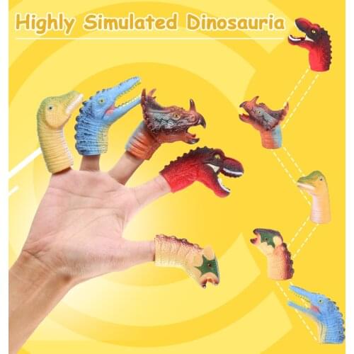 5pcs Rubber Finger Toy Finger Puppet Rubber Finger Puppet Dinosauria Toy for Kids Plastic Finger Toys Mini Kids Toys