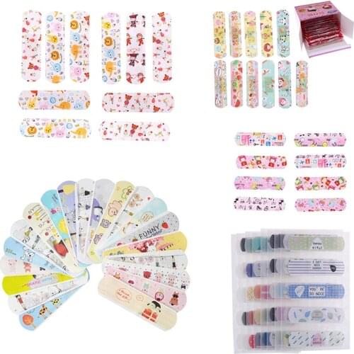 50pcs Waterproof Breathable Band Aid Plasters Child Adults Kids Wound Stickers Cartoon First Aid Adhesive Bandages 5 Styles